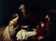 Jan victors Esther accuses Haman before Ahasveros Spain oil painting artist